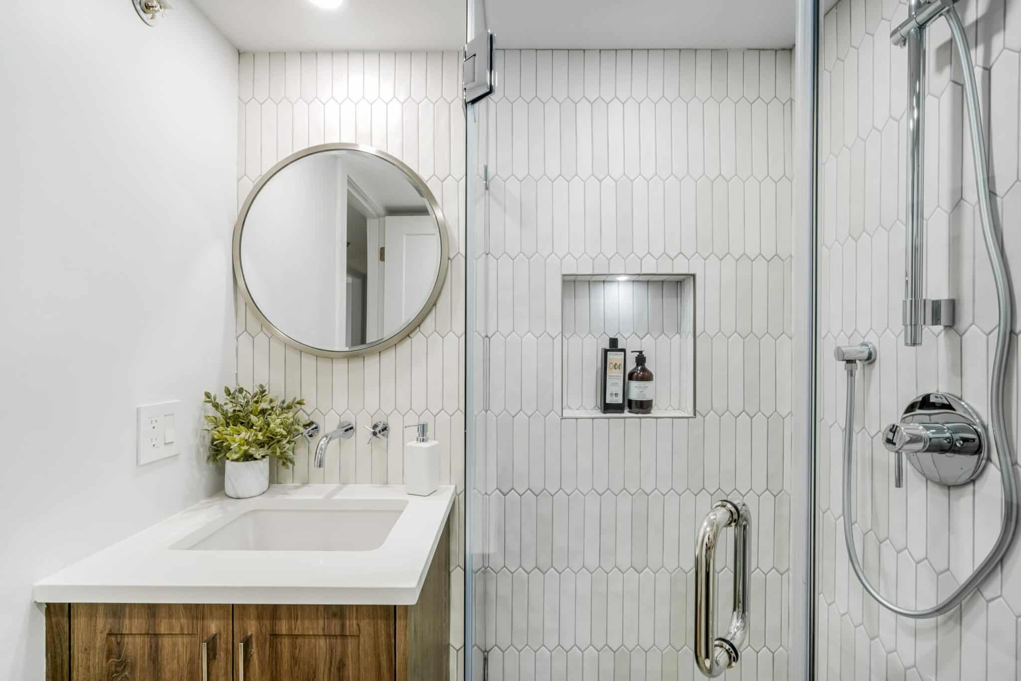 bathroom-renovation-tile-bathroom-modern-white-mirror-vanity-vancouver-stainless-steel-unique