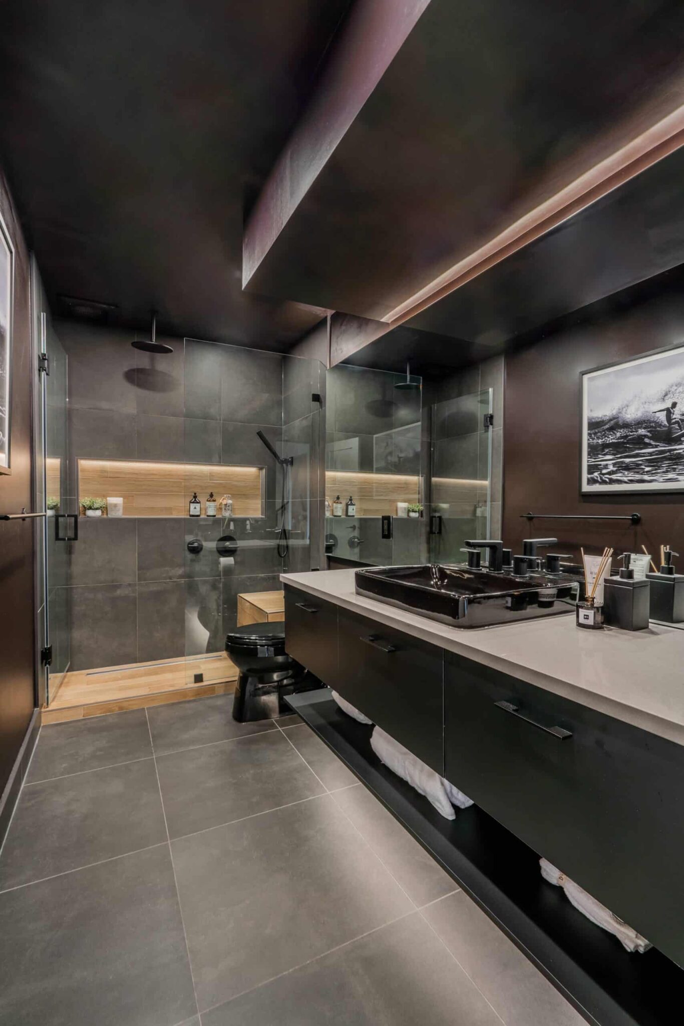 black-bathroom-revanotion-vancouvuer-concrete-wood-kohler-modern-mancave-spa