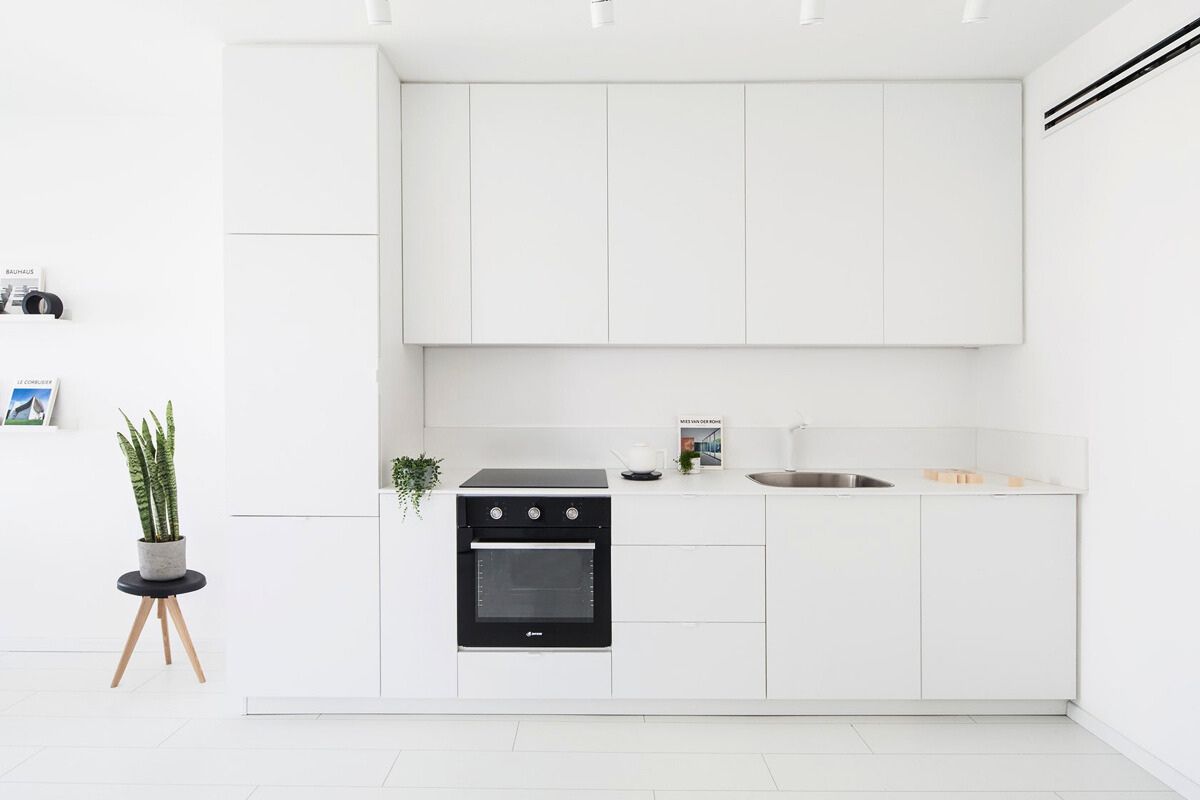 basement-kitchenette-match-cabinets-with-walls